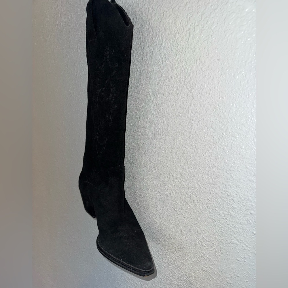 Zara Black Suede Women's Boots size 37 gently used - Picture 5 of 8